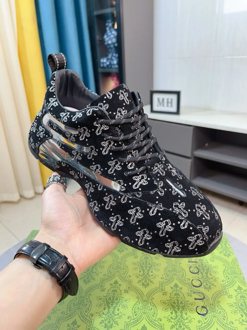 Men's shoes 💰560🌹🌹【GUCCI】pop-top casual sneakers with daddy outsole, breathable and comfortable, easy to walk, a versatile style for trendy men, upper with cowhide edged outsole design➕genuine leather lining➕Gucci's popular original outsole, sports and running style, super comfortable. Code number 38-44